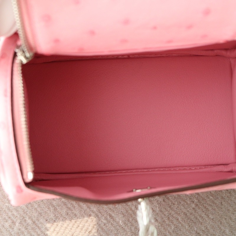 5P Bubblegum Ostrich Lindy Mini With Phw