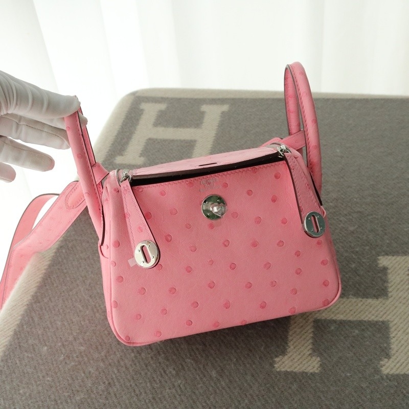 5P Bubblegum Ostrich Lindy Mini With Phw