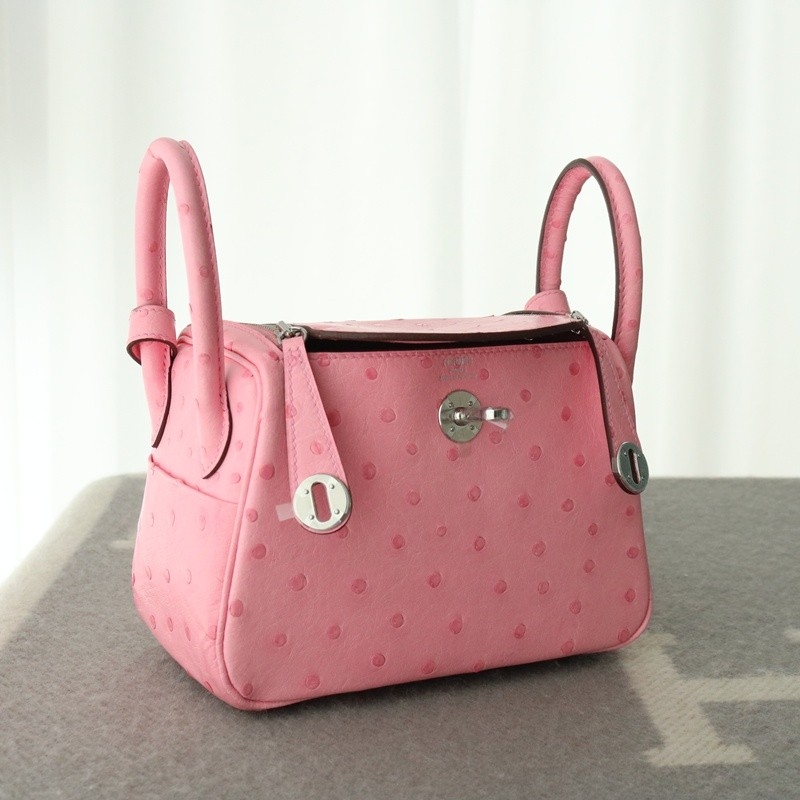 5P Bubblegum Ostrich Lindy Mini With Phw