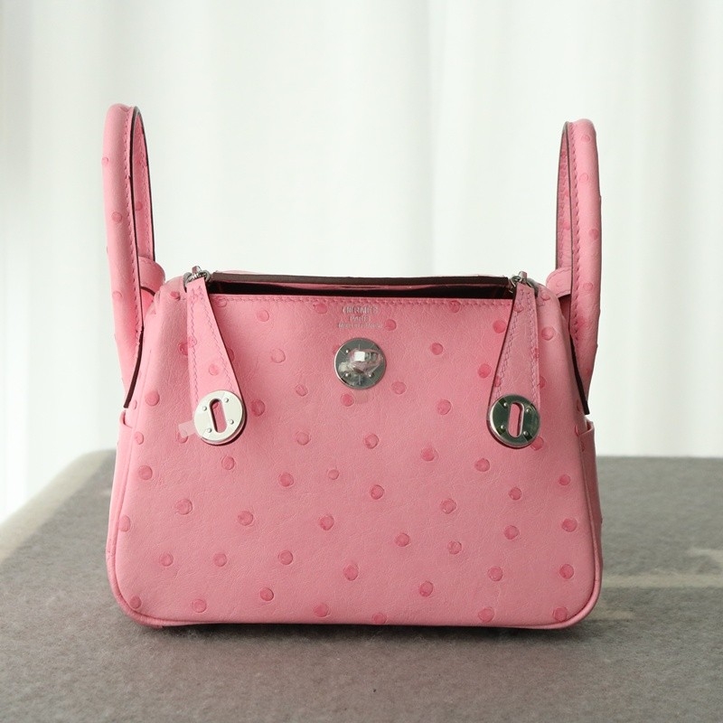 5P Bubblegum Ostrich Lindy Mini With Phw