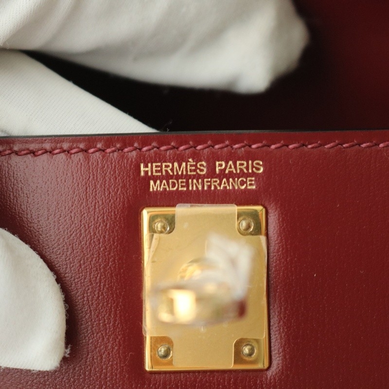 57 Bordeaux box calf kelly mini II with ghw