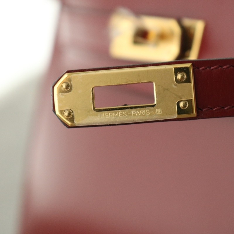 57 Bordeaux box calf kelly mini II with ghw