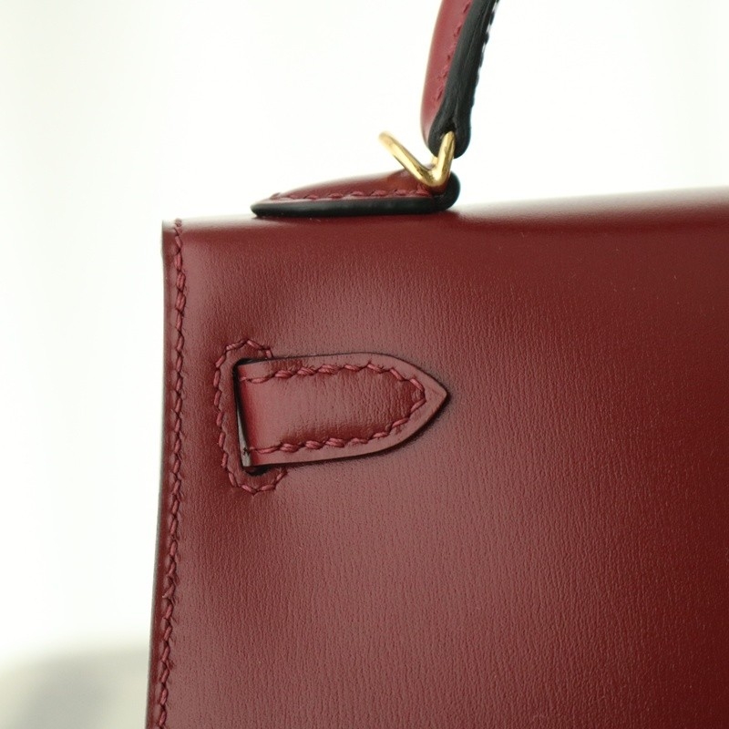 57 Bordeaux box calf kelly mini II with ghw