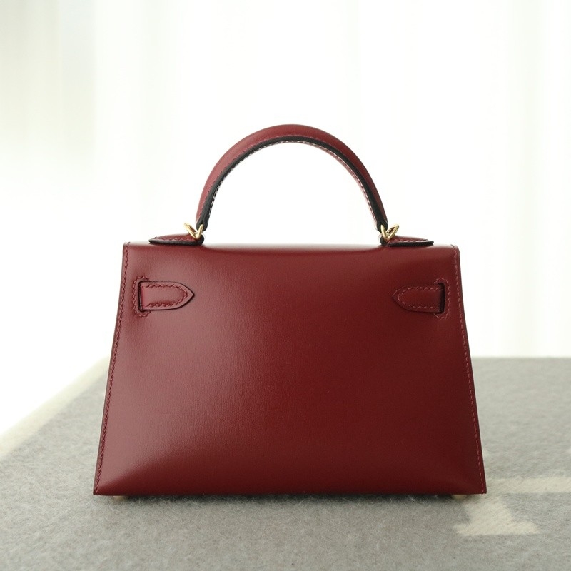 57 Bordeaux box calf kelly mini II with ghw