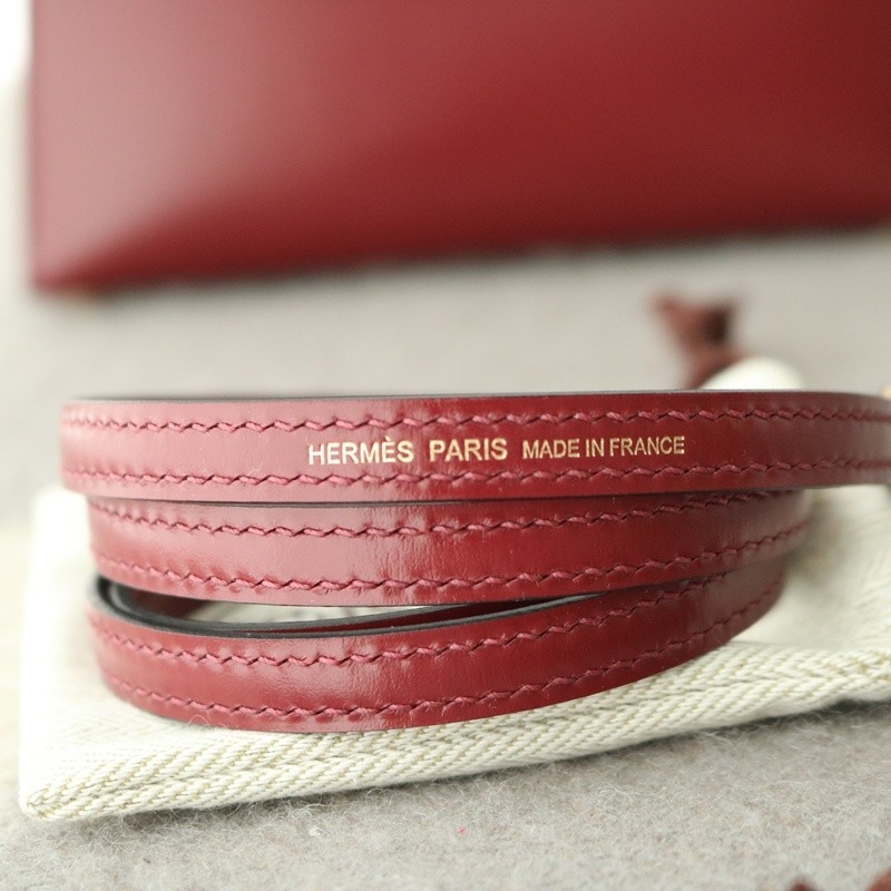 57 Bordeaux box calf kelly mini II with ghw