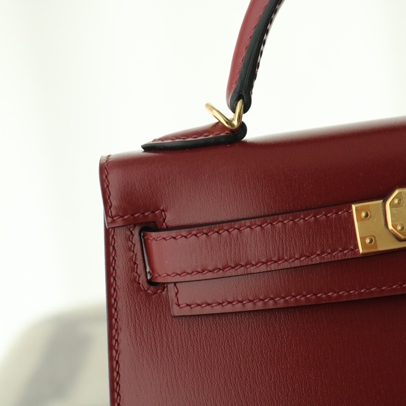 57 Bordeaux box calf kelly mini II with ghw