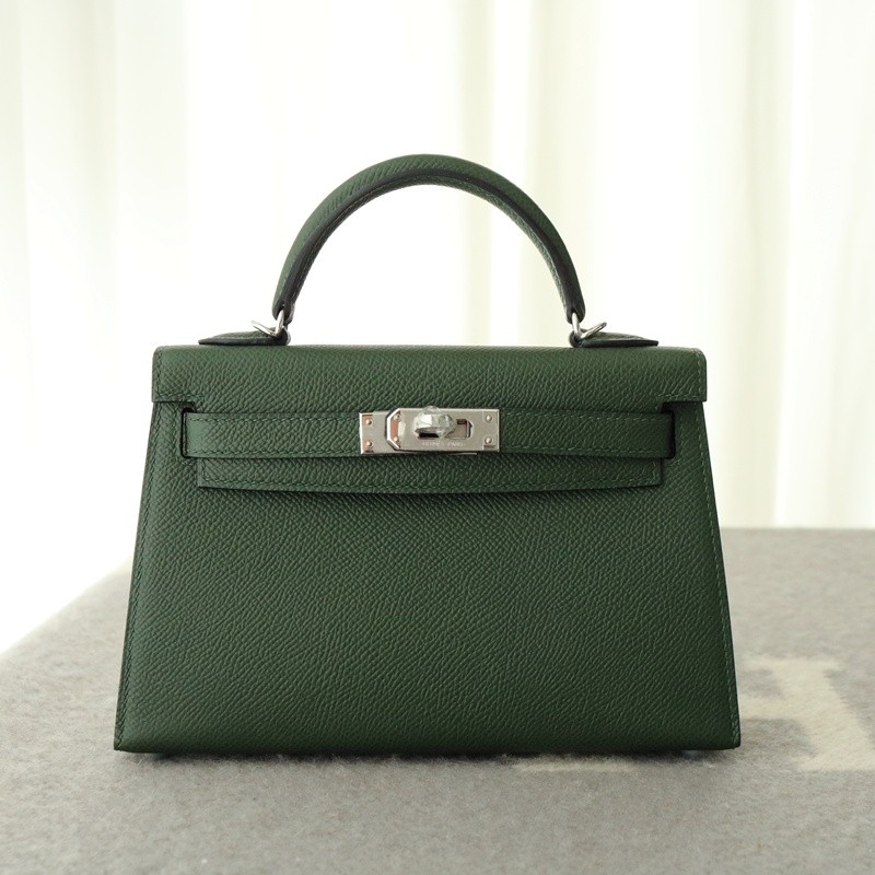 6H Vert Veronese Epsom Mini Kelly II With PHW