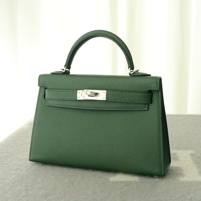 6H Vert Veronese Epsom Mini Kelly II With PHW