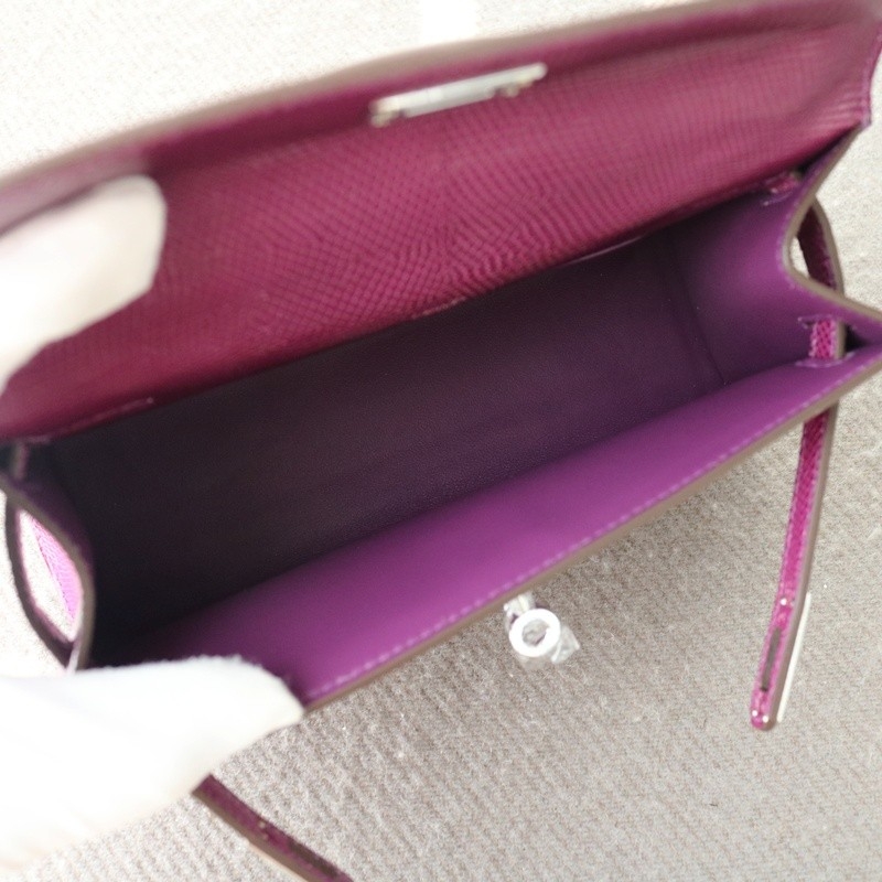 ultraviolet lizard kelly pochette with phw