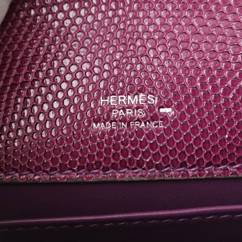 ultraviolet lizard kelly pochette with phw