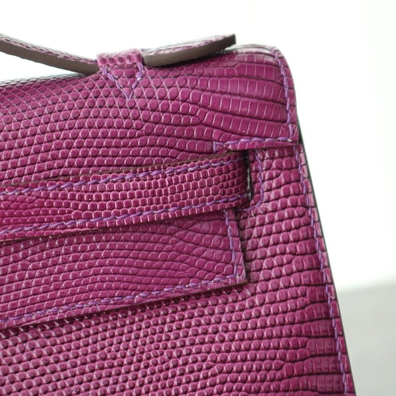 ultraviolet lizard kelly pochette with phw