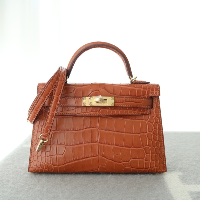 C37 Gold Matt alligator Mini Kelly II With GHW