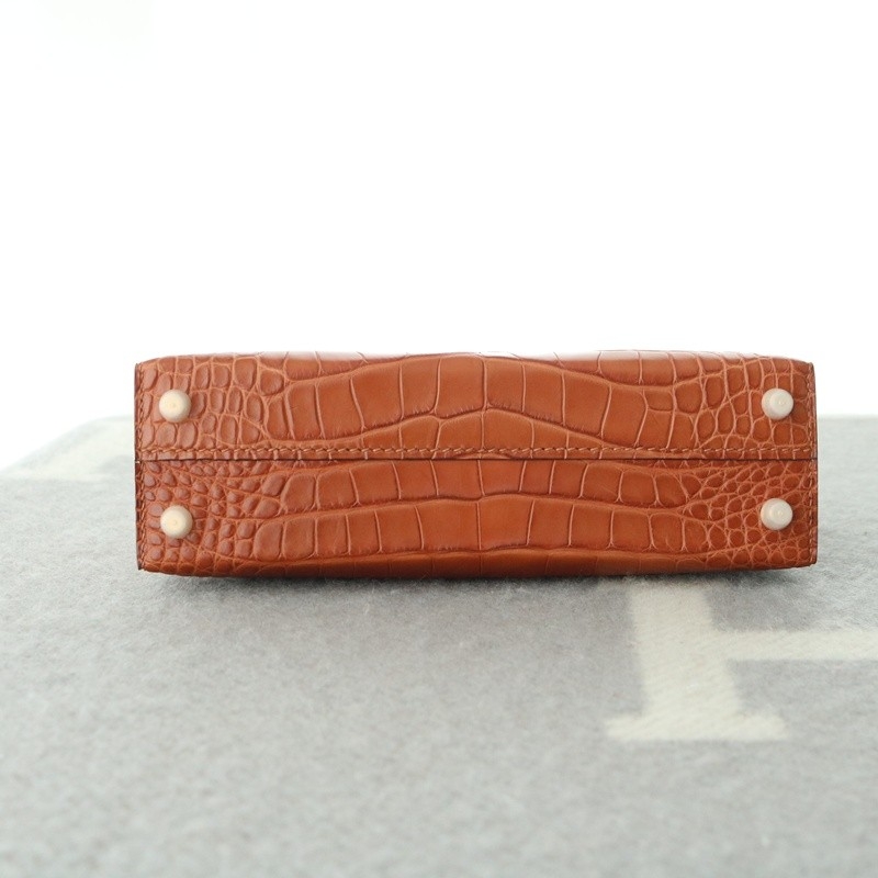 C37 Gold Matt alligator Mini Kelly II With GHW
