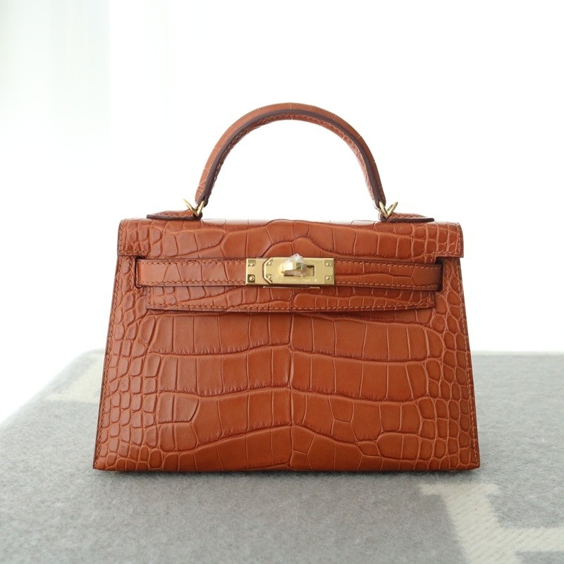 C37 Gold Matt alligator Mini Kelly II With GHW