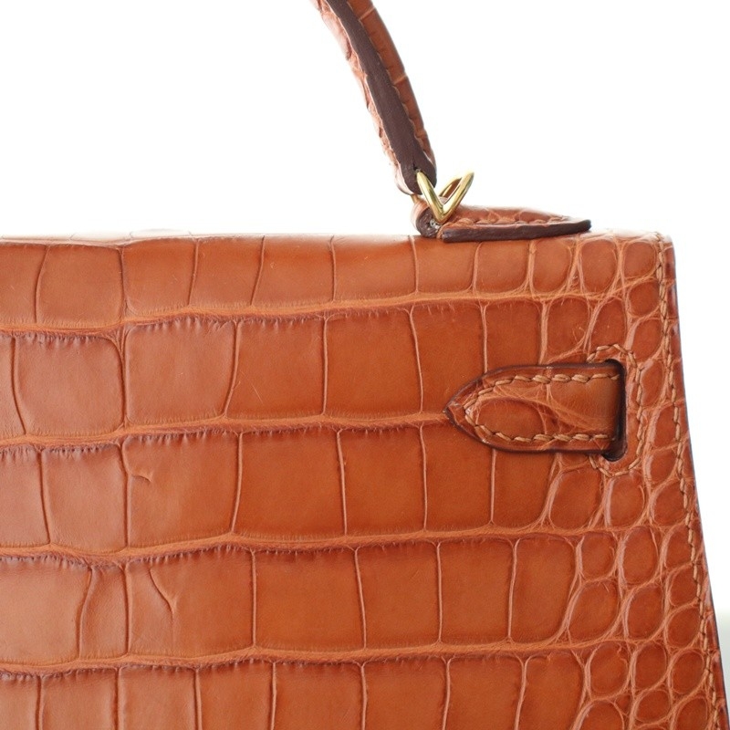 C37 Gold Matt alligator Mini Kelly II With GHW