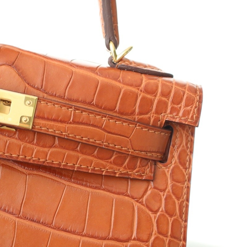 C37 Gold Matt alligator Mini Kelly II With GHW