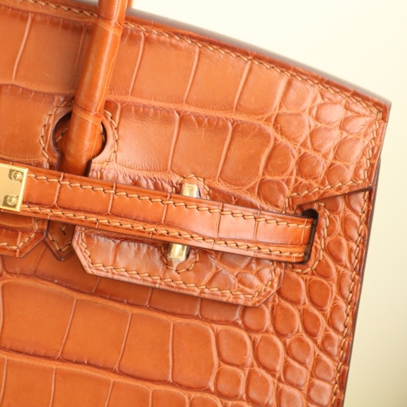 C37 GOLD alligator crocodile matte birkin 20 sellier with ghw