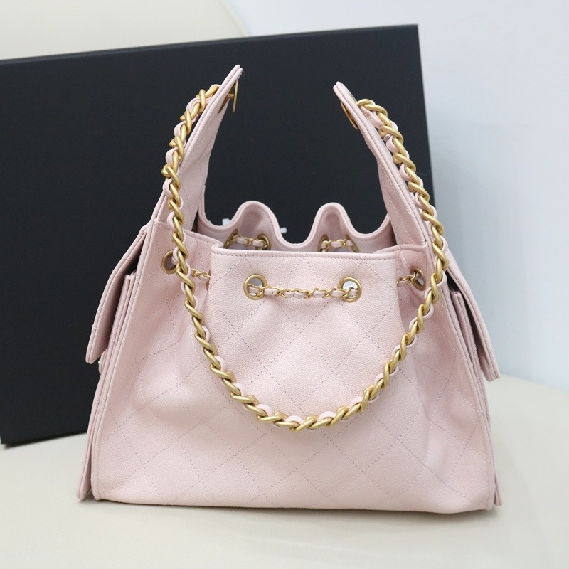 Chanel 25 Small Handbag Grained Calfskin & Gold Light Pink