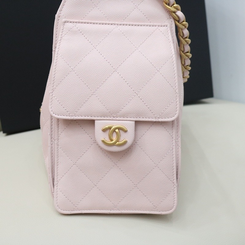 Chanel 25 Small Handbag Grained Calfskin & Gold Light Pink