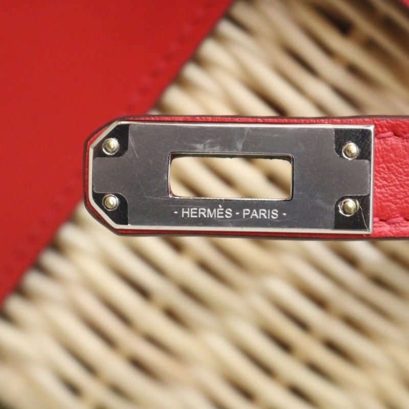 Hermès Mini Picnic Kelly 20 Rouge Coeur Swift Palladium Hardware