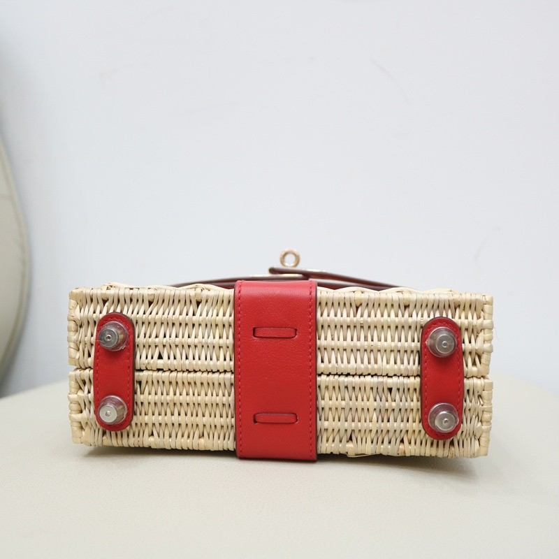Hermès Mini Picnic Kelly 20 Rouge Coeur Swift Palladium Hardware