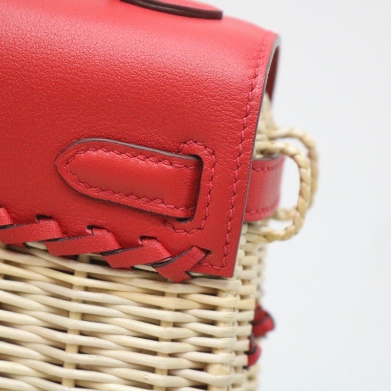 Hermès Mini Picnic Kelly 20 Rouge Coeur Swift Palladium Hardware