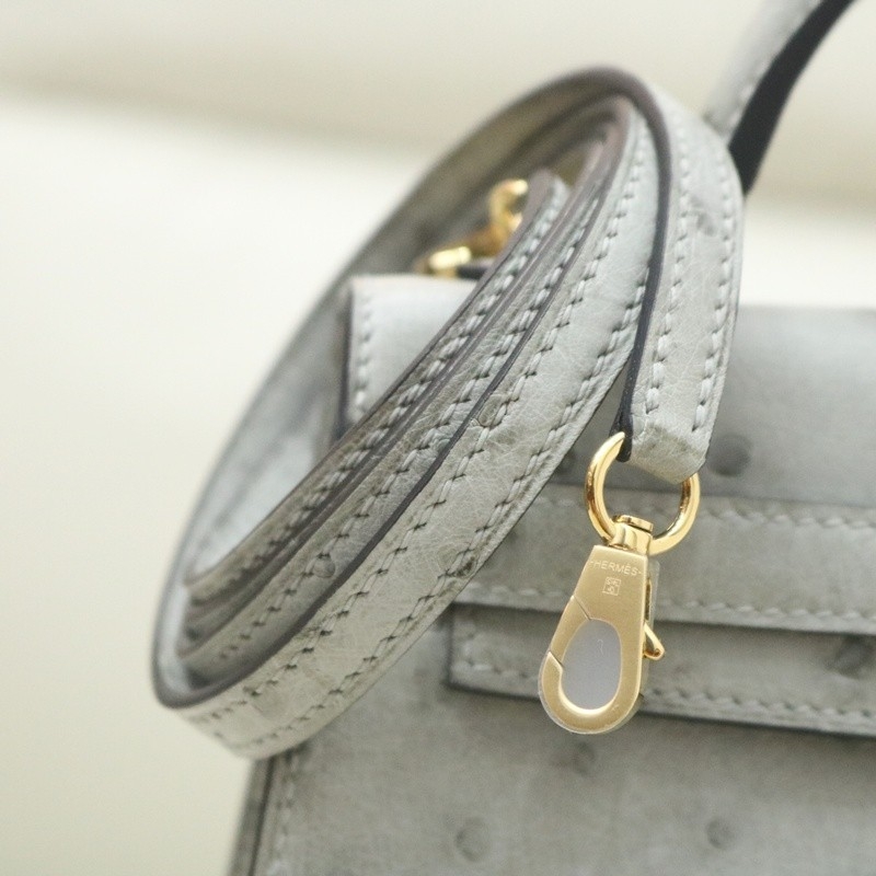 8U BIue GIacier ostrich mini kelly II with ghw