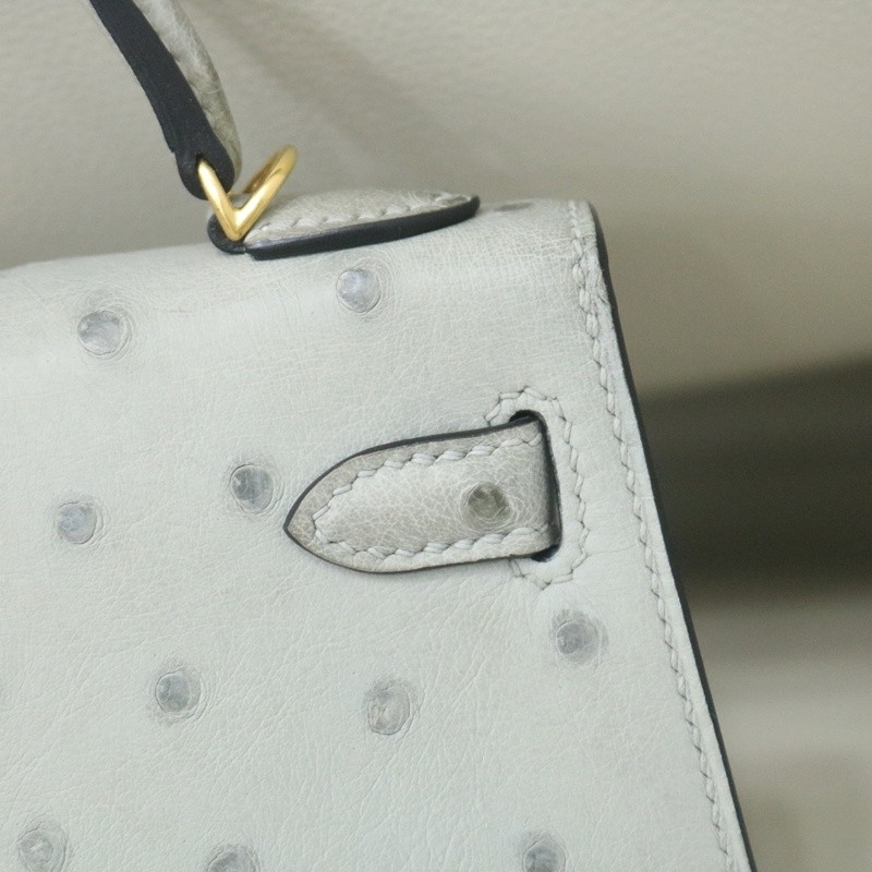8U BIue GIacier ostrich mini kelly II with ghw