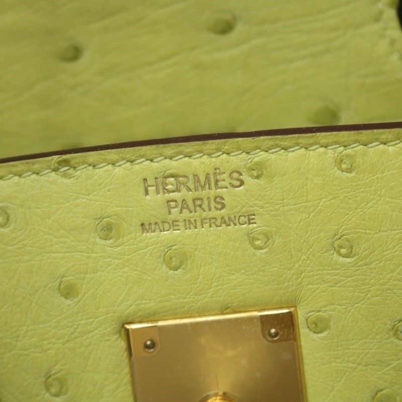 66 Vert Anis ostrich birkin 30 with GHW