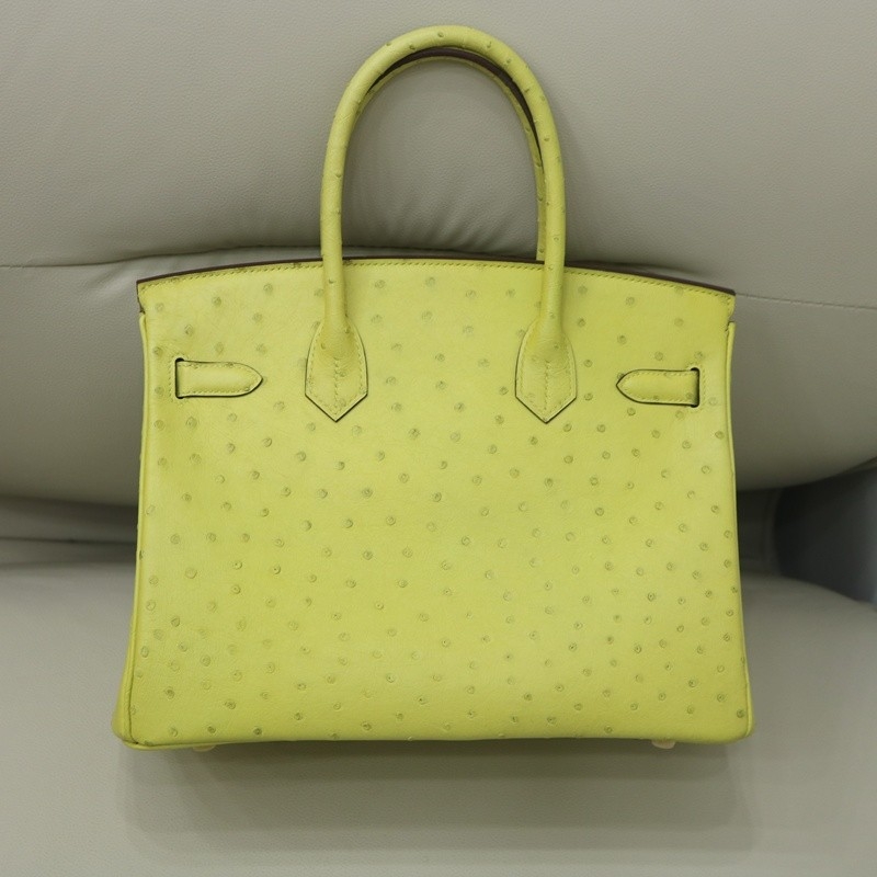 66 Vert Anis ostrich birkin 30 with GHW