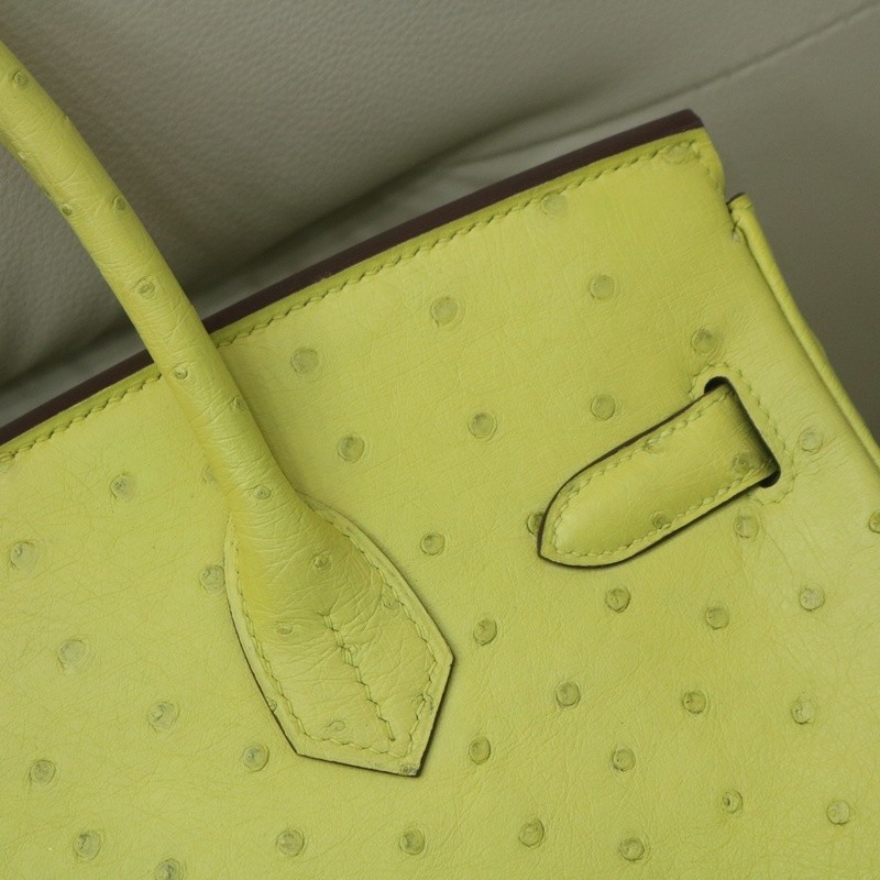 66 Vert Anis ostrich birkin 30 with GHW