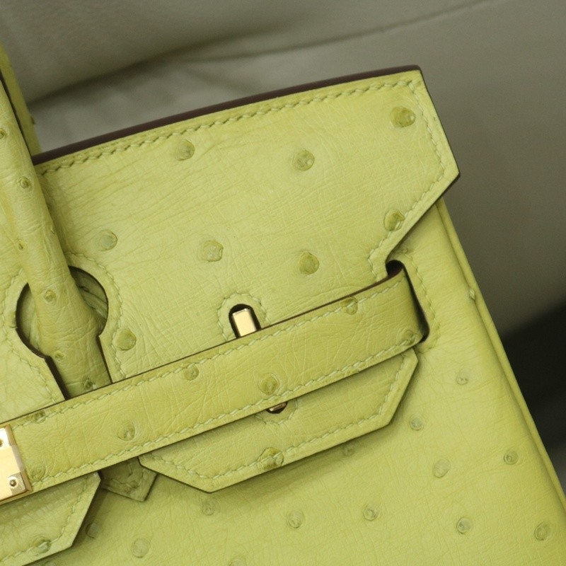 66 Vert Anis ostrich birkin 30 with GHW