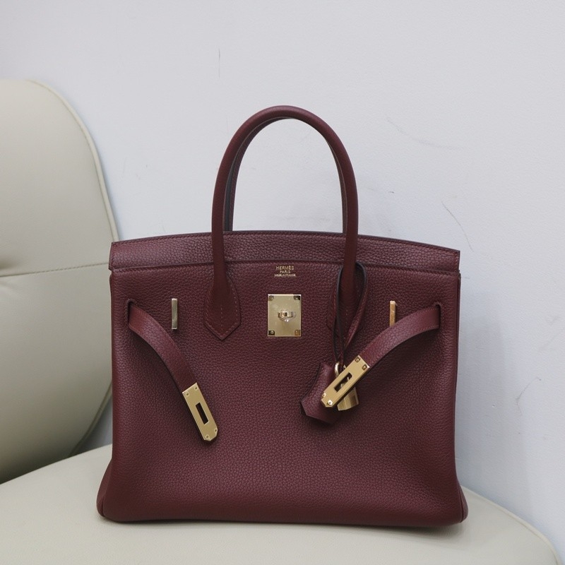 55 HRouge togo birkin 30 with permabrass hardware