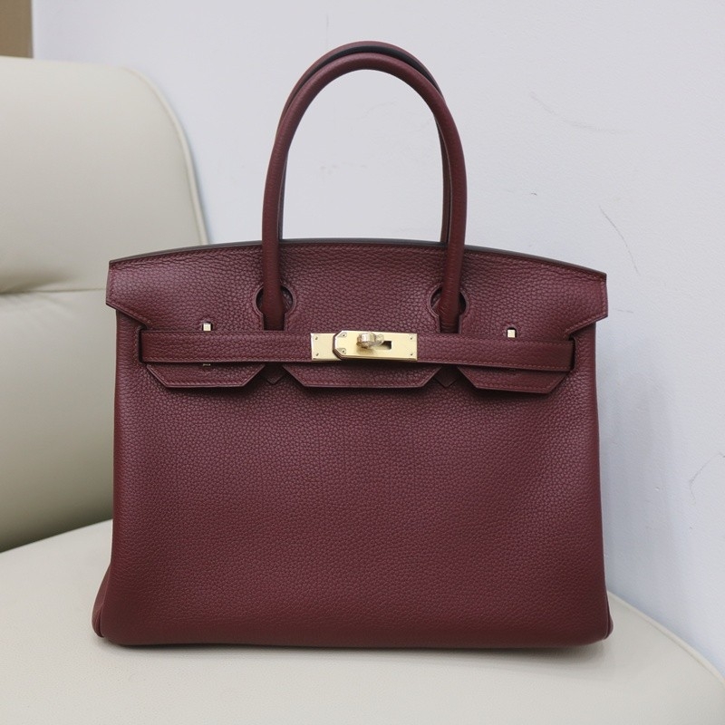 55 HRouge togo birkin 30 with permabrass hardware