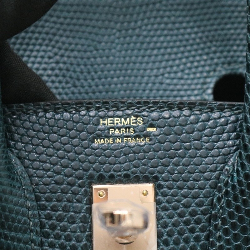 6O lizard birkin 25 retourne with rghw
