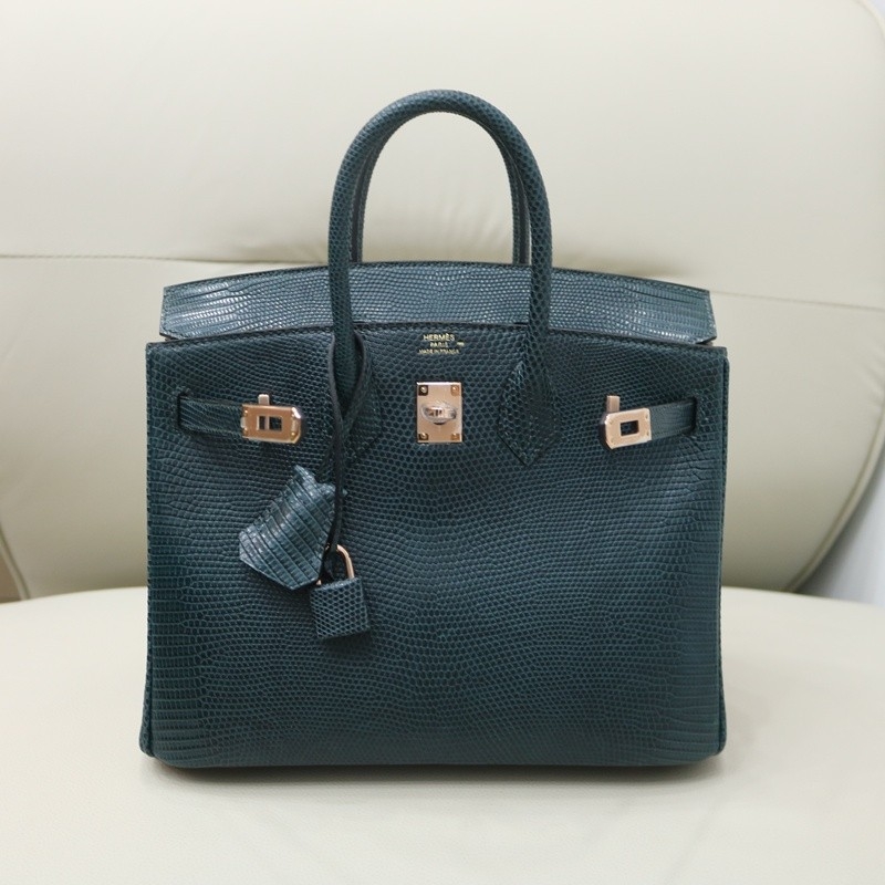 6O lizard birkin 25 retourne with rghw