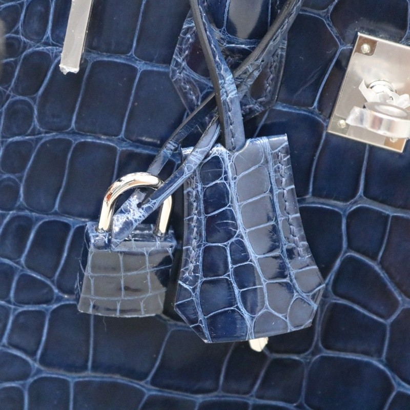 7Q Mykonos shiny Alligator crocodile birkin 25 with phw