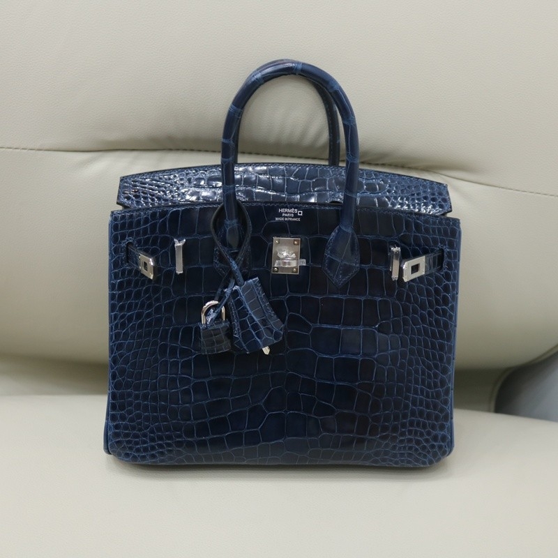 7Q Mykonos shiny Alligator crocodile birkin 25 with phw
