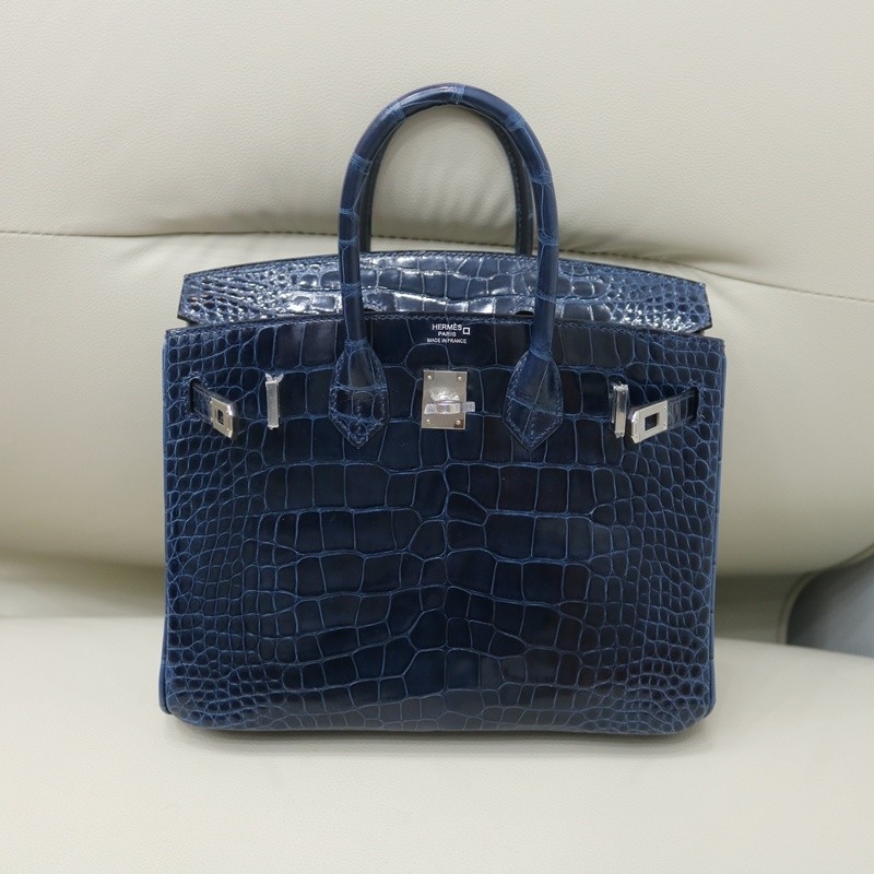 7Q Mykonos shiny Alligator crocodile birkin 25 with phw