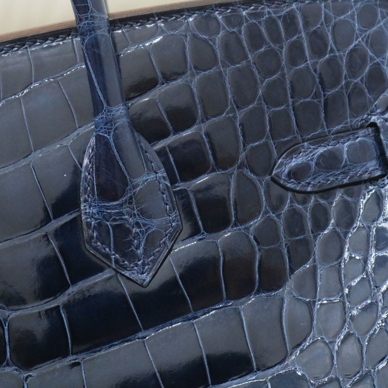 7Q Mykonos shiny Alligator crocodile birkin 25 with phw