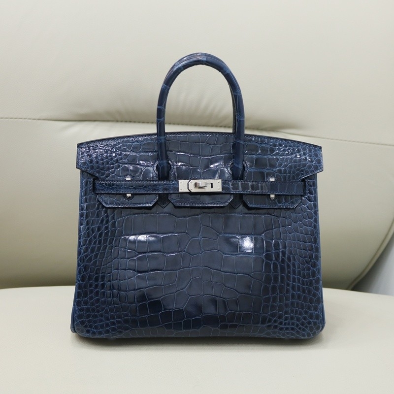 7Q Mykonos shiny Alligator crocodile birkin 25 with phw
