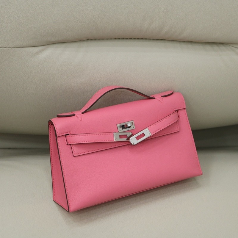 8W Rose AzaIee swift kelly pochette with phw