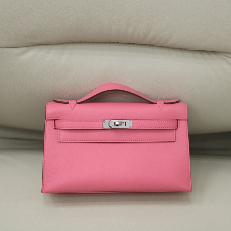 8W Rose AzaIee swift kelly pochette with phw