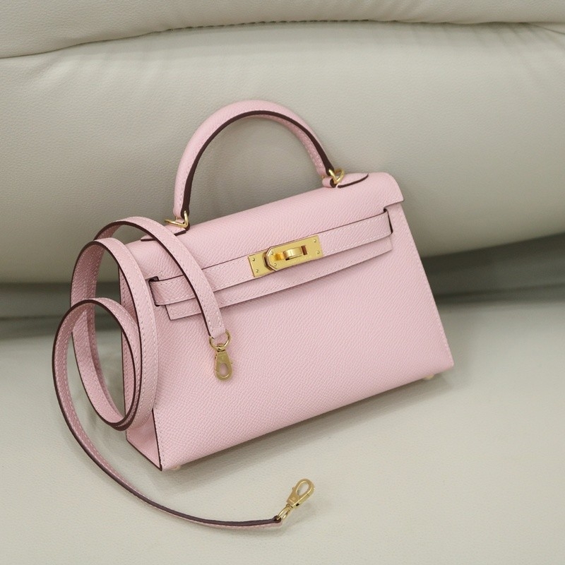 3Q Rose Sakura Epsom Kelly Mini II GHW
