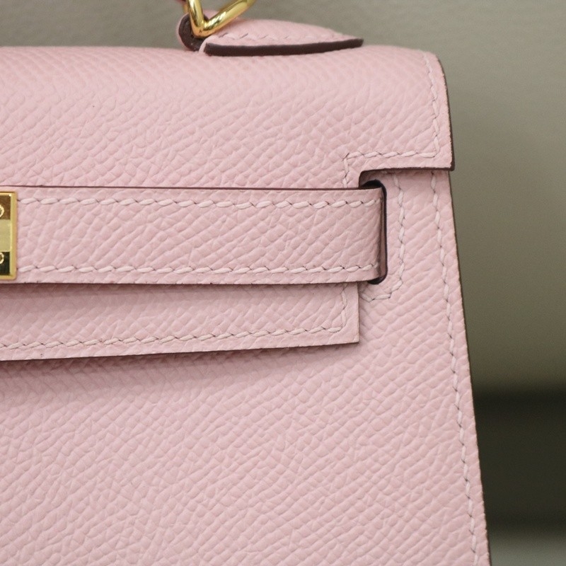 3Q Rose Sakura Epsom Kelly Mini II GHW