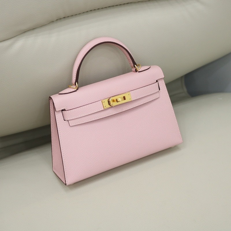 3Q Rose Sakura Epsom Kelly Mini II GHW