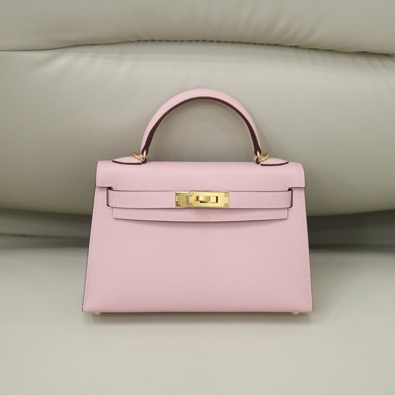3Q Rose Sakura Epsom Kelly Mini II GHW