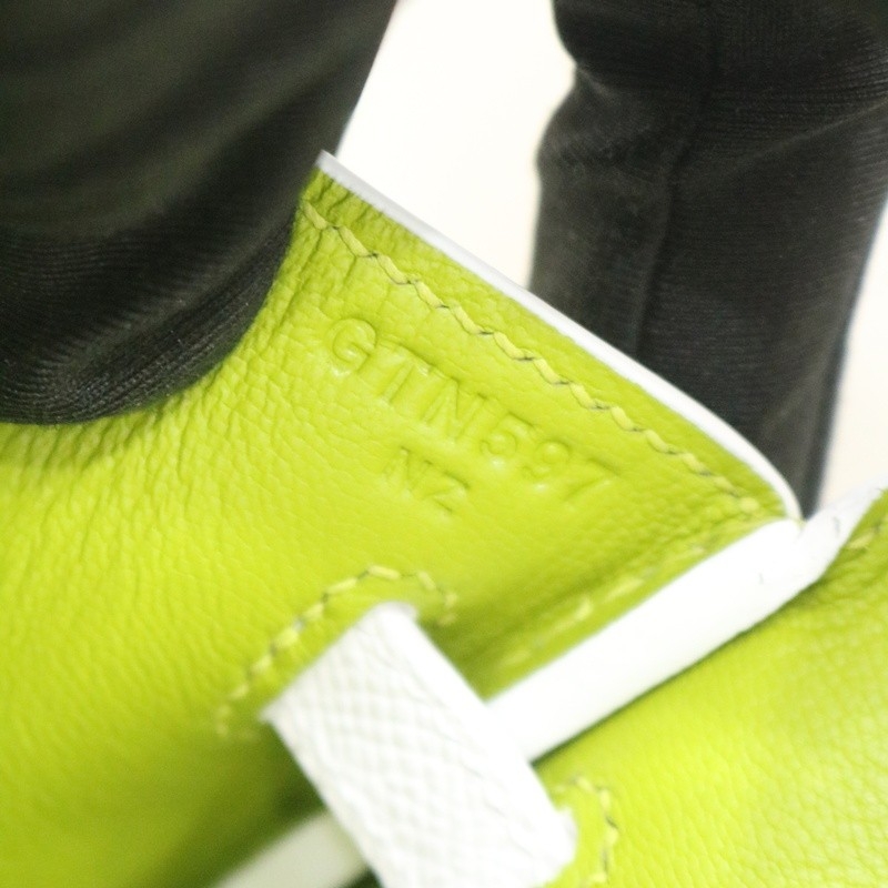 01 Blanc & 6R Kiwi interior Epsom Birkin 25 With PHW