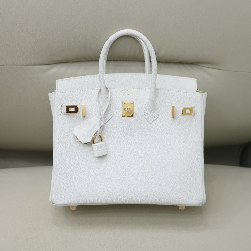 01 Blanc & 6R Kiwi interior Epsom Birkin 25 With PHW