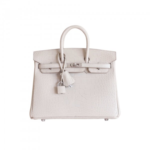 BIRKIN 25 BETON MATTE ALLIGATOR PHW